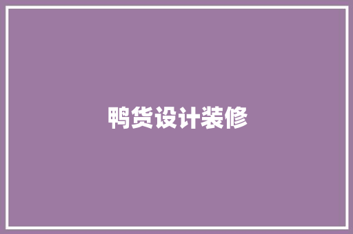 鸭货设计装修