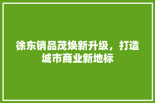 徐东销品茂焕新升级，打造城市商业新地标