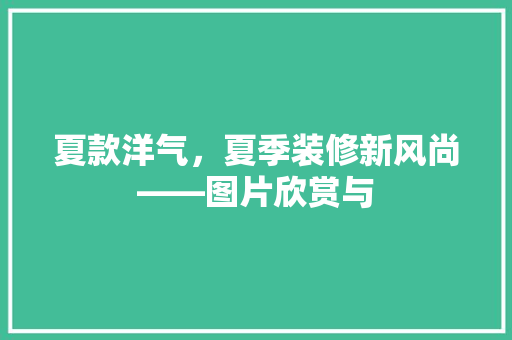 夏款洋气,夏季装修新风尚——图片欣赏与