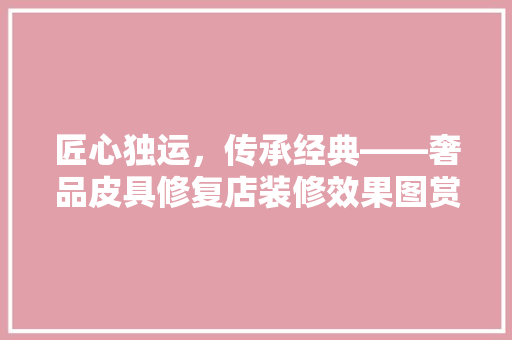匠心独运，传承经典——奢品皮具修复店装修效果图赏析