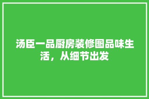 汤臣一品厨房装修图品味生活，从细节出发