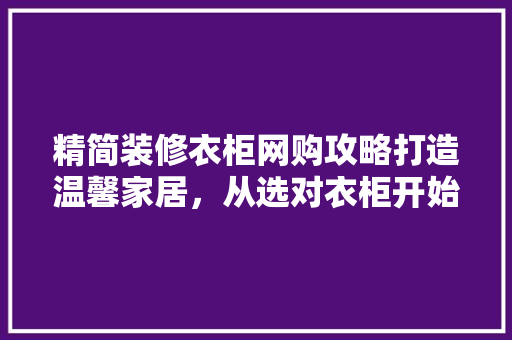 精简装修衣柜网购攻略打造温馨家居，从选对衣柜开始