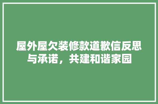 屋外屋欠装修款道歉信反思与承诺，共建和谐家园  第1张