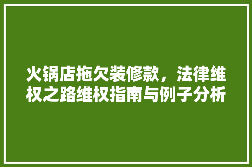 火锅店拖欠装修款，法律维权之路维权指南与例子分析