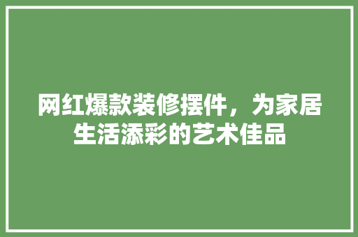 网红爆款装修摆件，为家居生活添彩的艺术佳品