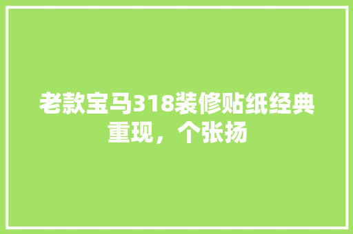 老款宝马318装修贴纸经典重现，个张扬