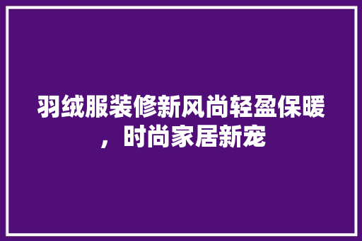 羽绒服装修新风尚轻盈保暖,时尚家居新宠