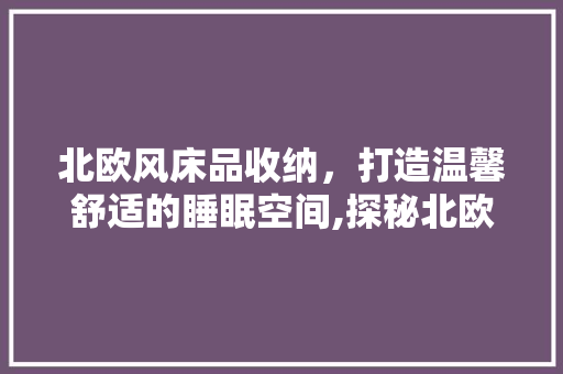 北欧风床品收纳，打造温馨舒适的睡眠空间,探秘北欧床品收纳推荐店铺装修  第1张