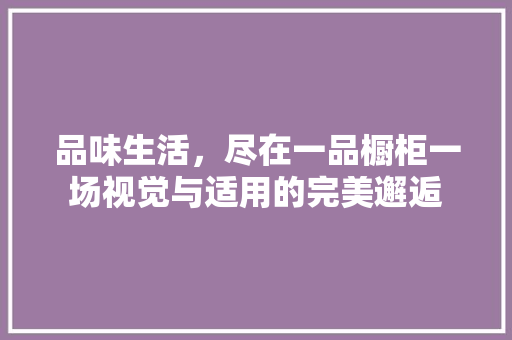品味生活，尽在一品橱柜一场视觉与适用的完美邂逅
