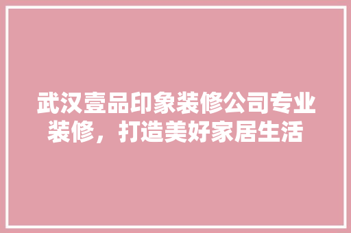 武汉壹品印象装修公司专业装修，打造美好家居生活  第1张