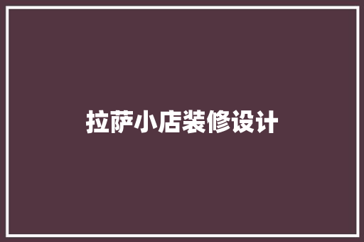 拉萨小店装修设计