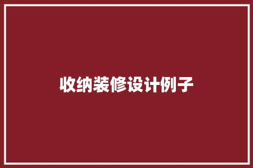 收纳装修设计例子