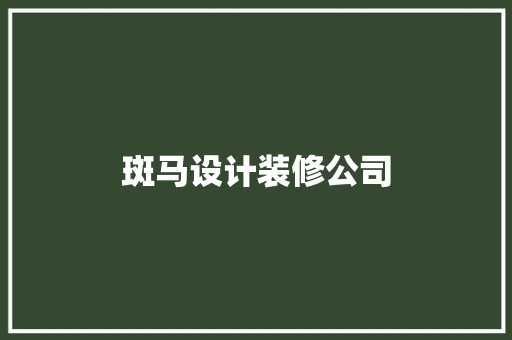 斑马设计装修公司